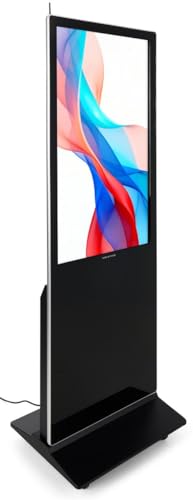 Image of Displays2go 43 inch Digital Display Advertising Floor Stand with (2) 8W Speakers & (4) Locking Wheels