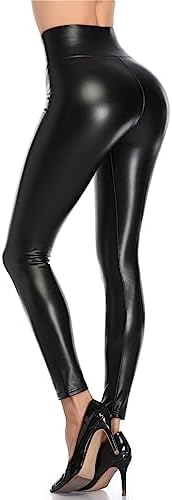 VOGUEMAX Women's Faux Leather Leggings High Waisted Pleather Pants