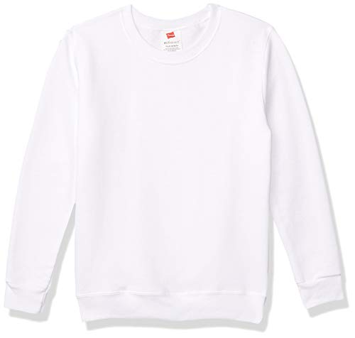 Hanes By Youth ComfortBlend EcoSmart Crewneck Sweatshirt_White_S