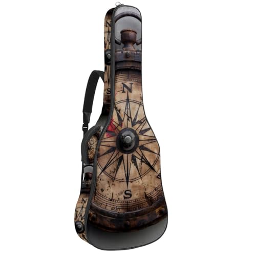 Sac pour guitare étanche à motif boussole pour musiciens voyageurs