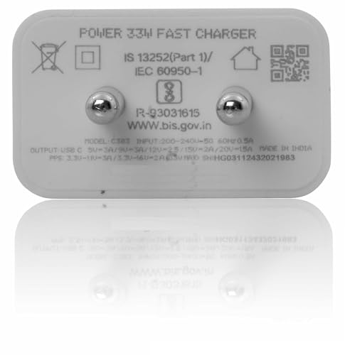 Image of 33W USB-C PPS Fast Charger Adapter for Nothing Phone 3 /3a /3a Pro /2a /2a Plus /2 & CMF Phone 2 Pro | Rapid PD Charging for Buds & Ear Stick | Original Power Delivery