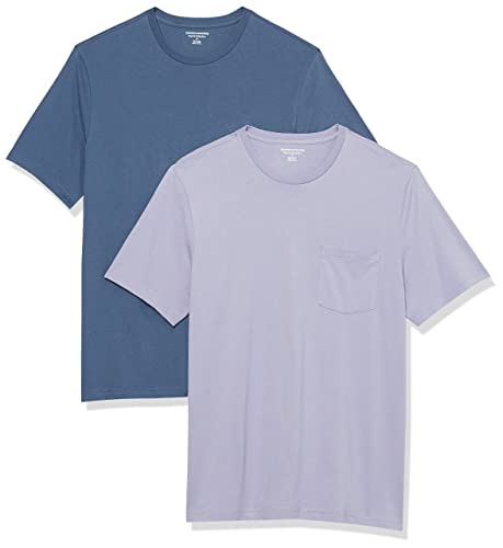 Image of Amazon Essentials Men's Short-Sleeve Crewneck Pocket T-Shirts, Pack of 2