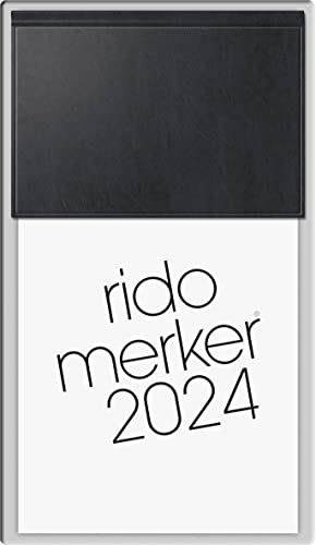 rido/idé Tageskalender Modell Merker 2024 1 Seite = 1 Tag Blattgröße 10,8 x 20,1 cm schwarz