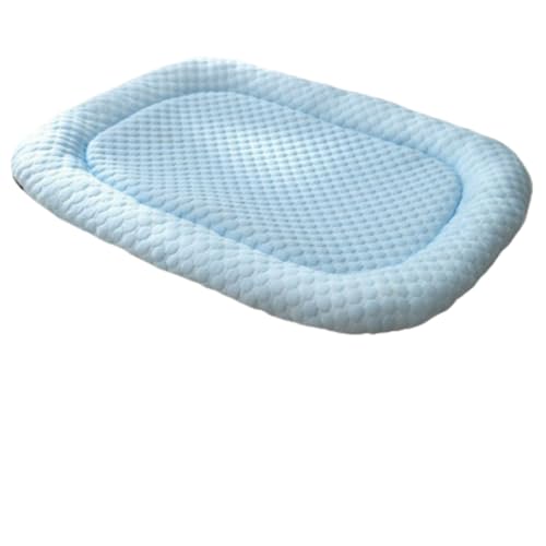 XVVX ストレス解消 シンプル 暑さ対策 ぐっすり眠る 顎のせ 猫 犬 暑さ対策 クールマット 涼感マット 犬 ペットマット 敷き物 お洒落 昼寝 夏 (ブルー/楕円形,M:55cm*40cm)