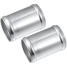 محول السيارة Joiner Pipe Universal 51mm 2.01 "OD 76mm 2.99" Length Connector Tubing Adapter الألومنيوم سبيكة فضية مجموعة من 2