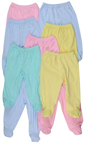 ToBeInStyle Girl's 4-Pack Casual Pink Pants With Footies - Pastel - 3-6 Months