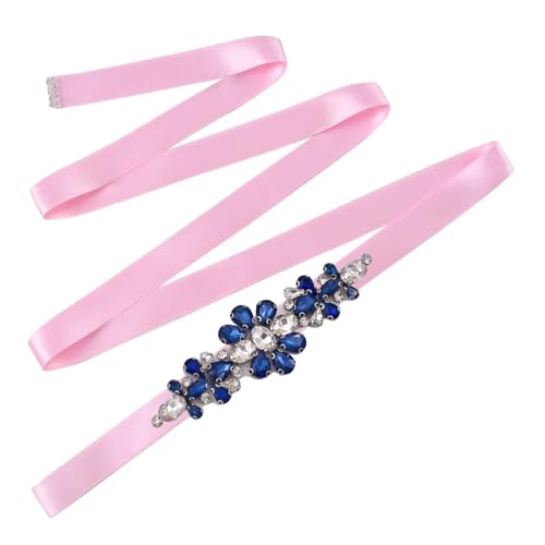 Women Handmade Wedding Belt Floral Rhinestones Bridal Ribbon Belts Wedding Bridesmaid Sash Accessories