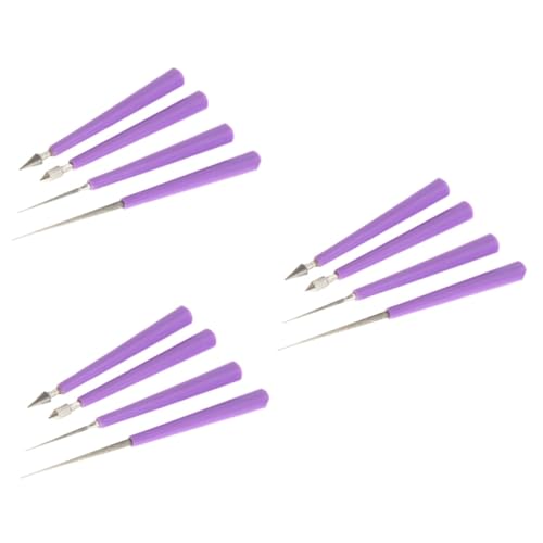 BEBEMOKO 3sets Craft Bead Hole Reamer Needle 0.6-3mm Puncher Beading Tool Jewelry Drill Set Beading Supplies 4pcs*3