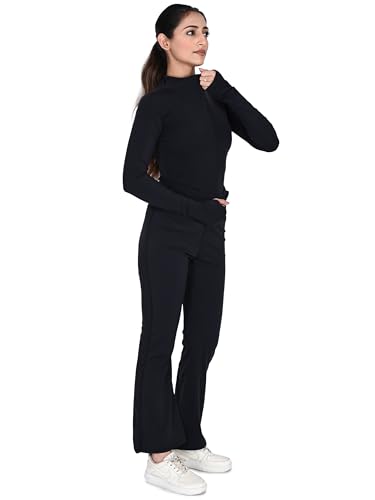 Image of SSoShHub High Waist Stretchable Gym Flair Pant, Stylish Bra and Jacket Gym wear /Active Wear Yoga Flair Pants Dance Womens Workout Tights, Jacket Top Stretchable Sportswear set
