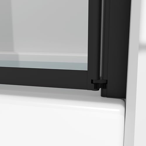 Mampara de baño de diseño moderno triple negro con perfiles mate de alta resistencia 5