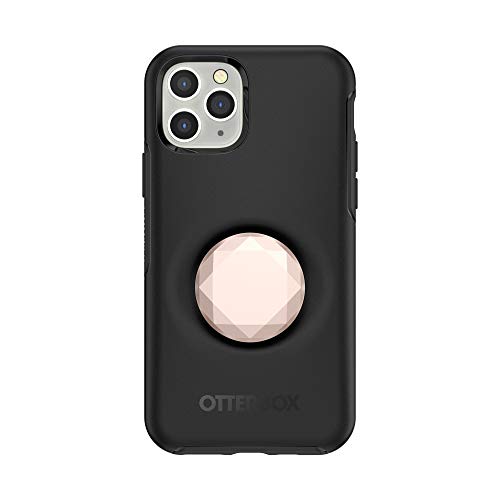 Otter + Pop for iPhone 11 Pro: OtterBox Symmetry Series Case with PopSockets Phone Grip and Phone Stand, PopGrip, Collapsible, Swappable Top, Black and Metallic Diamond Rose Gold
