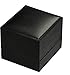 The Jewellery Pak Ring Box for Wedding Proposal Engagement for Men Women Luxury Soft Touch Black PU Leather Ring Jewelry Gift Holder Box