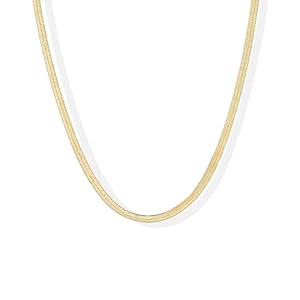 PAVOI 14K Gold Plated Curb Paperclip Box Sphere Bead Snake Herringbone and Figaro Chain Adjustable Necklace