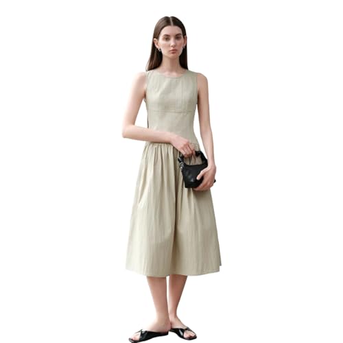 Women's Dresses Old Money Style Elegant Sleeveless O-Neck A-Line Midi
