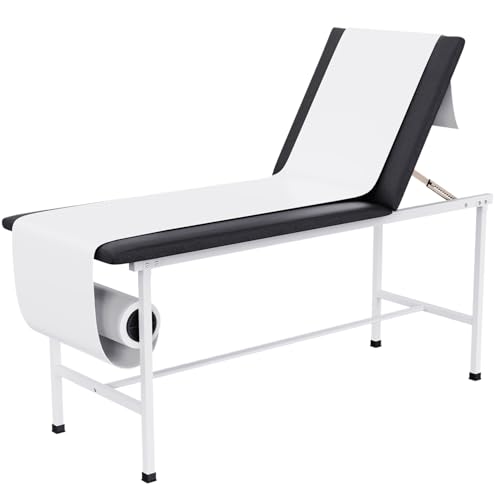 OLERN Premium Medical Exam Table with Back Adjustable - Reinforced Back Structure - Paper Roll Dispenser - Durable Leather Cover - Ideal Exam Table for Physical Therapy, Chiropractic Use