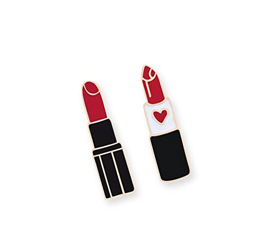 Image of Red Lip Lipstick Enamel Lapel Brooch Pin for Women (2 PCS 1#)