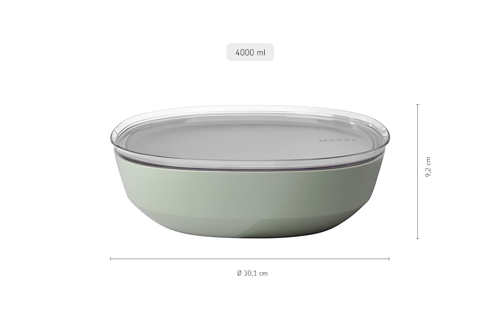 Mepal Miska do Serwowania Silueta, z Pokrywką, Nadaje Sie do Zmywarki i Kuchenki Mikrofalowej, Salaterka, do Tapas, Zastawa Stołowa, 4000 Ml, Biały (Nordic White)