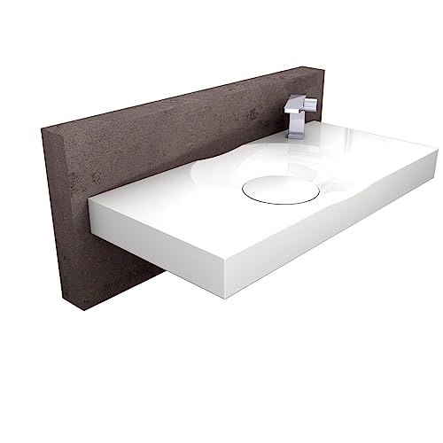 Wandwaschbecken Aufsatzwaschbecken BS6059 in Weiß - 100 x 48 x 10 cm