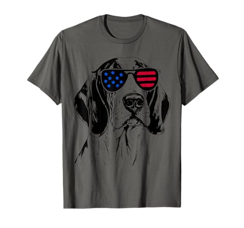 Treeing Walker Coonhound Dog 4th of July America USA Flag T-Shirt