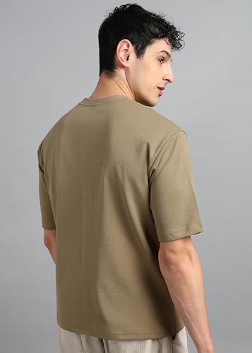 Image of Alan Jones Clothing Men's Oversized Solid T-Shirt | Premium Heavy Fabric | Crew Neck Casual Wear