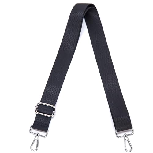 Image of S&loyoe Purse Straps Replacement Crossbody Bag Strap Adjustable Wide Guitar Straps for Handbags 1.5inch (A pure black silver), Large