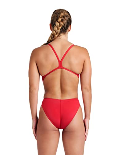 Image of Arena Women's Solid Team Swimsuit Challenge Back MaxLife Open Back Bathing Suit Athletic Swimwear