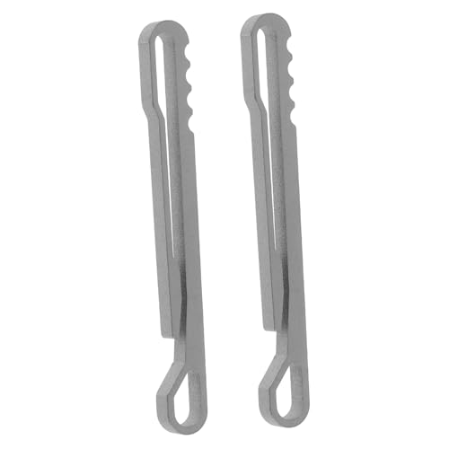 2 Pack Titanium Alloy Keyring Pocket Clip with Finger Grooves