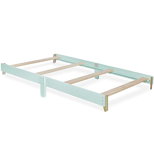Image of Dream On Me Mini Crib Bed Rail in Mint Green, Converts Mini Cribs to Twin Size Beds, Solid Wood Construction