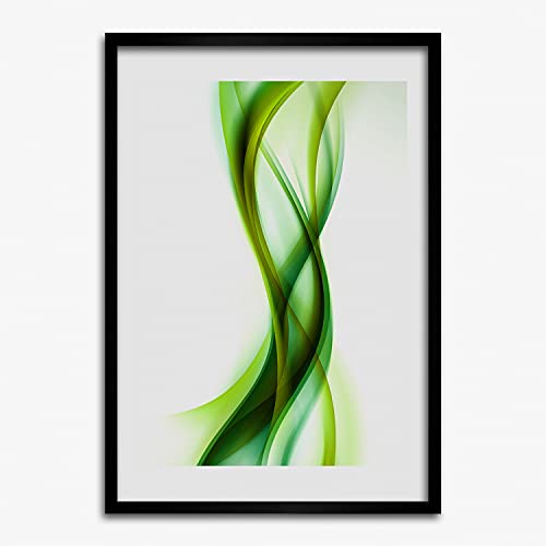 Cadre MDF 50x70 cm Tulup avec affiche abstraction des vagues pour decoration murale