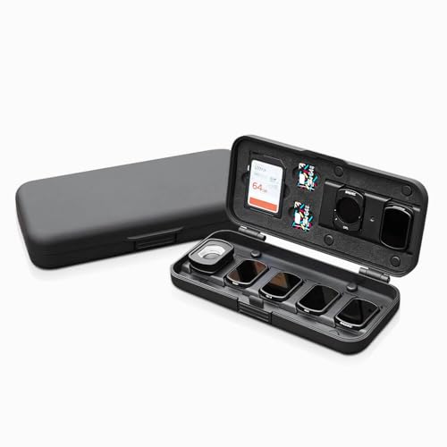 XinGeeek Pocket 3 Filter Case,Lens Filter Storage Case Protective Cover for DJI Osmo Pocket 3 Action Camera ND UV CPL Filter Wide Angle Macro Lens TF/SD Card Organizer