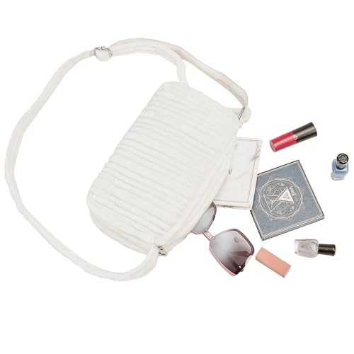 Velvet Quilted Tote Bag for Women Handbag with Adjustable Strap, Crossbody Bag Cute Purse Plushy Satchel Bag with Zipper4