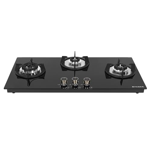 Image of Faber Hob 90 cm 3 Burner|Auto-Ignition|Spillage Proof|Brass Burners|Metal Knobs|Pan Support|2yrs on Burner,5 Yrs Warranty on Valve & Glass|2Yrs Comprehensive warranty|HOB SUPERIA HT903 BR AI IN