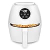 CHEFMAN Small Air Fryer Healthy Cooking, 3.7 Qt, Nonstick, User Friendly and Digital Touch Screen, w/ 60 Minute Timer & Auto Shutoff, Dishwasher Safe Basket, BPA-Free, Glossy White