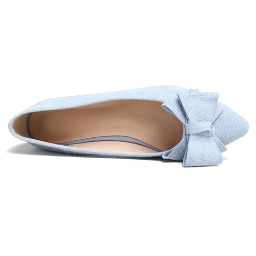 Image of TN TANGNEST Women's Flats Comfortable Dressy Slip On | Pointed Toe Bow Ballet Shoes, Business Casual Office Flats, Suede Flat Shoes