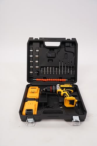 Image of Cordless Drill Driver, 21V Li-ion Battery, 0.8-10mm Keyless Chuck, LED Light, Variable Speed, TPR Grip || With Warranty || Two-speed settings with variable speed trigger for precise control.