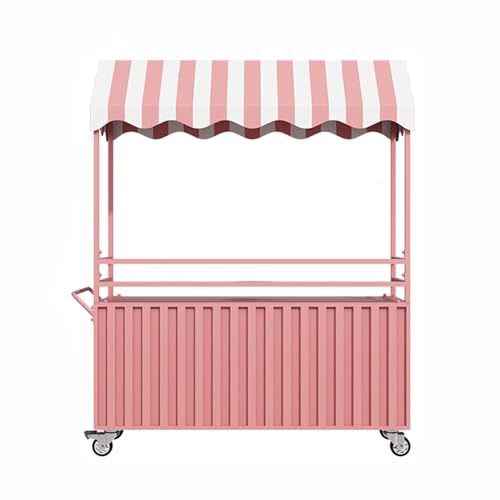 Carrito de proveedores al aire libre con toldo y caja de almacenamiento para eventos de comida callejera, ideal para ventas móviles y festivales