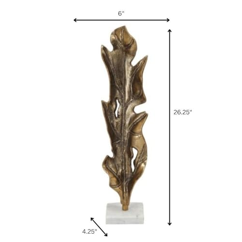 Escultura Hoja Dorada Moderna 25.75 pulgadas miniatura 2