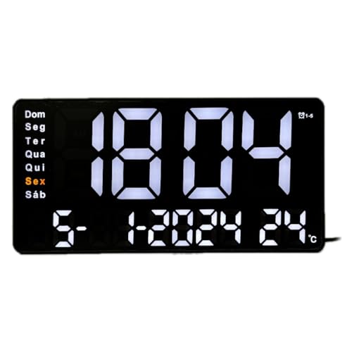 Relógio Digital LED de Parede e Mesa - Modernidade com Dias da Semana em Português! ®MaiXpro