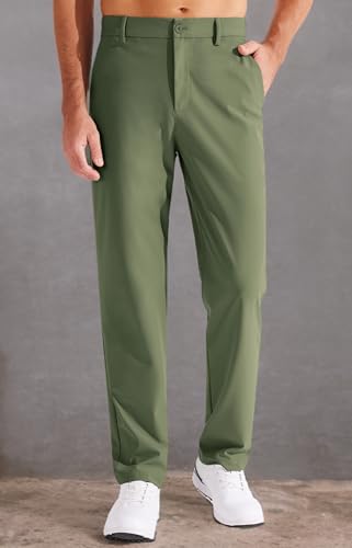 Image of Libin Men's Golf Pants Classic Fit Flat Front Work Dress Pants 29 inch 31 inch 33 inch Stretch Casual Pants Lightweight with Pockets