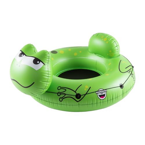 BigMouth Inc. Heavy Duty River Tube, Inflatable Raft for Floating River, Float with Drink Holder, Grab n' Latch Rope, and Comfy Mesh Seat - Frog