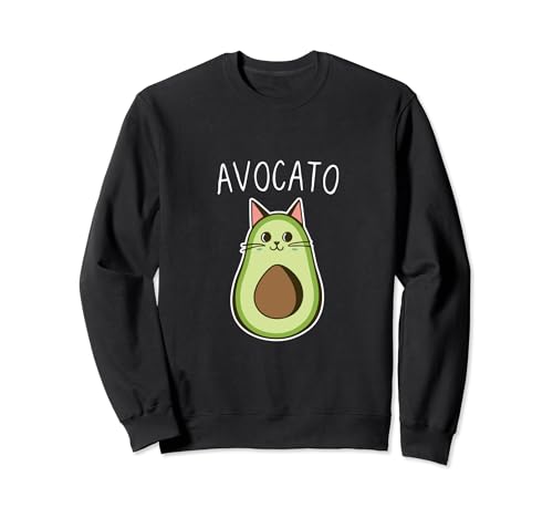 Divertido amante de los gatos con aguacate y aguacate Sudadera
