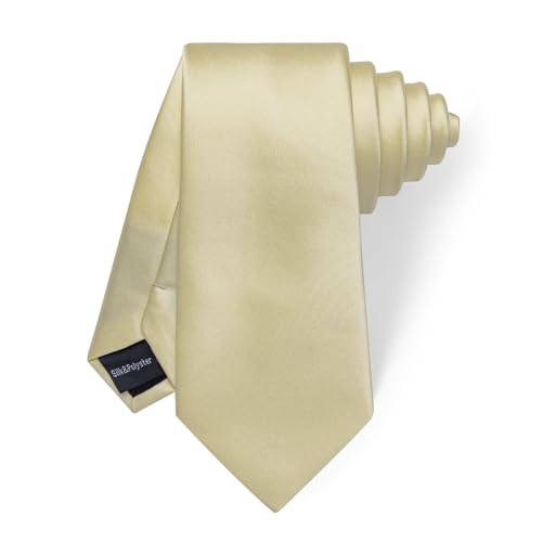 Image of YourTies Skinny Ties for Men Satin 2.4 inch Slim Necktie with Pocket Square Tie Clip Set Solid Color Wedding Party Business