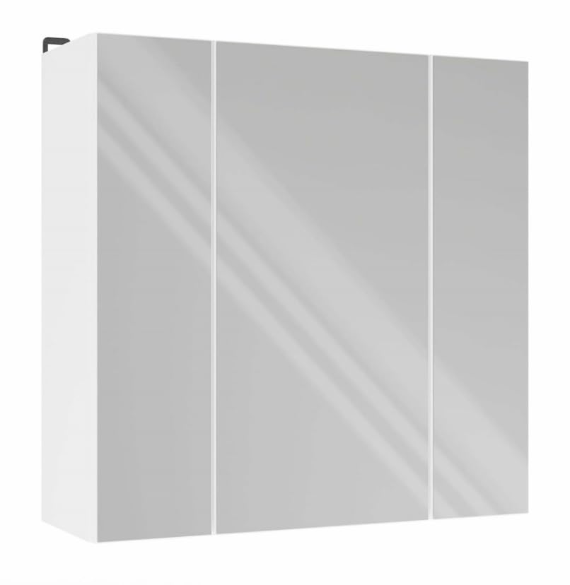 BDW Pola - Armario de baño con 3 puertas con espejo,...