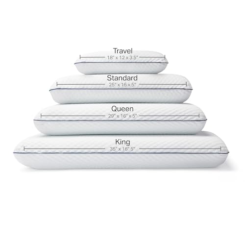 Image of Weekender Cooling Gel Memory Foam Pillows for Sleeping - King Size, Set of 2, Ventilated Cooling Pillows for Side & Back Sleepers, Neck & Shoulder Support, Medium Firm, Washable Cover