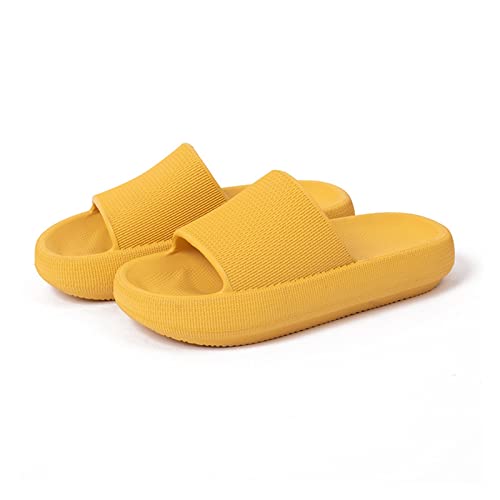 LUCBEI Shark Slippers Fashion Personality Slippers Summer Thick Bottom High Elastic Rubber Soft Bottom Couple Men Home Bathroom Bathing Sandals Women Summer Sandals (Color : Yellow, Size : 39-40)