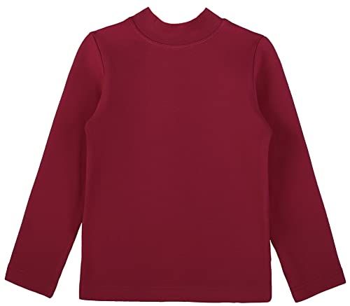 Image of Lilax Girls' Basic Long Sleeve Mock Turtleneck Cotton T-Shirt
