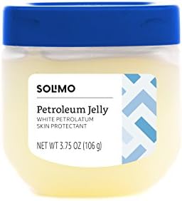 Amazon Brand - Solimo Petroleum Jelly White Petrolatum Skin Protectant, Unscented, 3.75 ounce (Pack of 1)