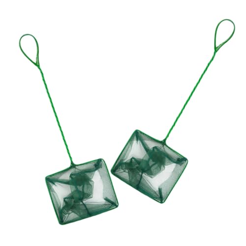 Gogogmee 2 pièces Filet Épuisette Aquarium Maille Fine avec Manche Long Antidérapant Lot pour Attraper Poissons et Crevettes Outil de Nettoyage Polyvalent pour Étang et Bassin