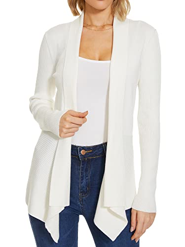 Image of INKOFF Womens Draped Front Cardigan Sweaters Long Sleeve Waterfall Irregular Hem Cardigans Lighweight