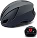 Casco de Bicicleta con Luz LED Casco de Ciudad Ultraligero para Hombre Adulto con Luz Trasera 56-60cm